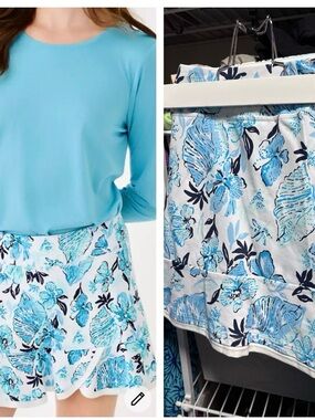 NWT Lilly Pulitzer Wallace Luxletic skort Aqua SZ xl